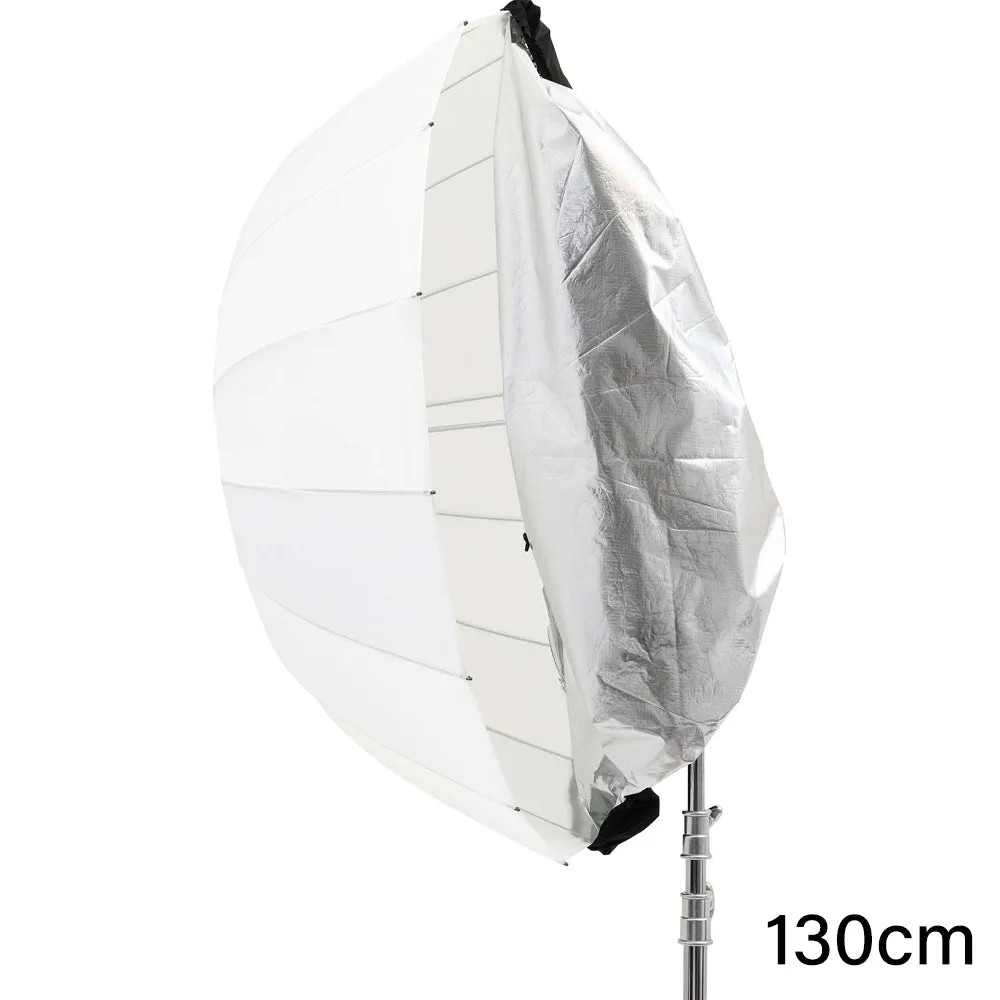 130cm Parabolic Shoot-Through Umbrella with Black/Silver Cover