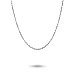 14K White Gold Rope Chain