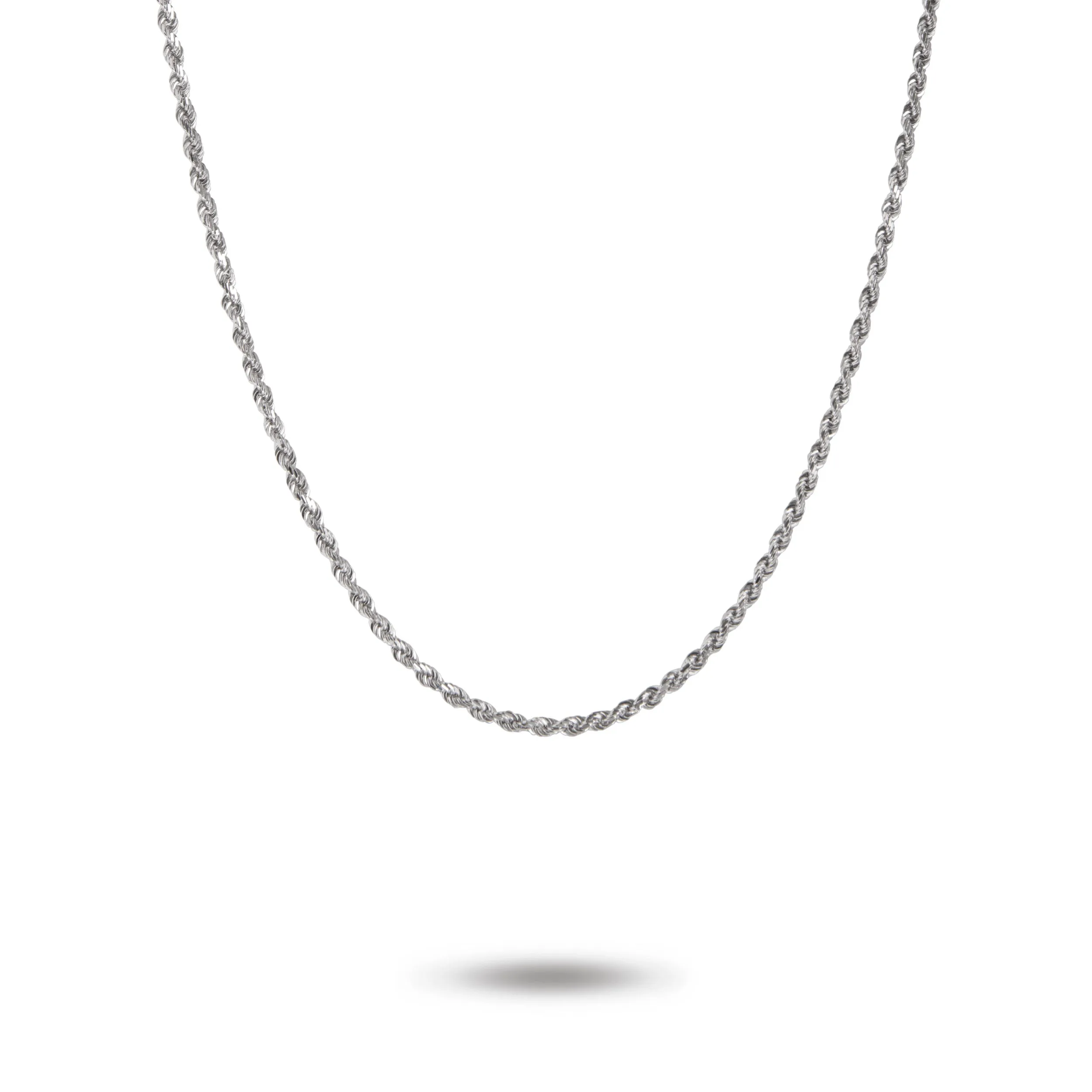 14K White Gold Rope Chain