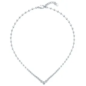 18ct White Gold Graduating Diamond Necklace