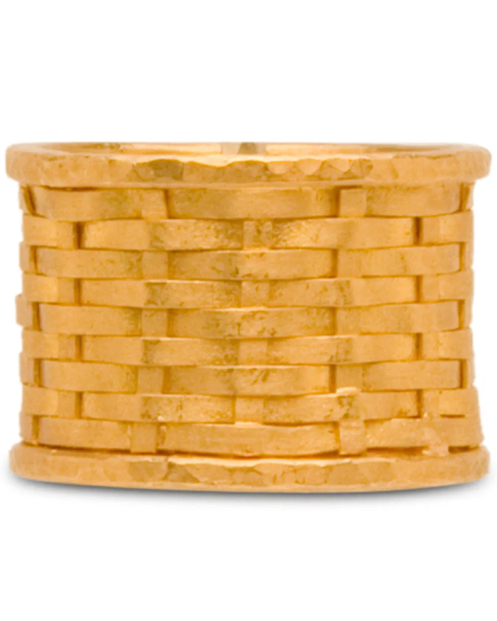 24k Yellow Gold Large Rattan Ring