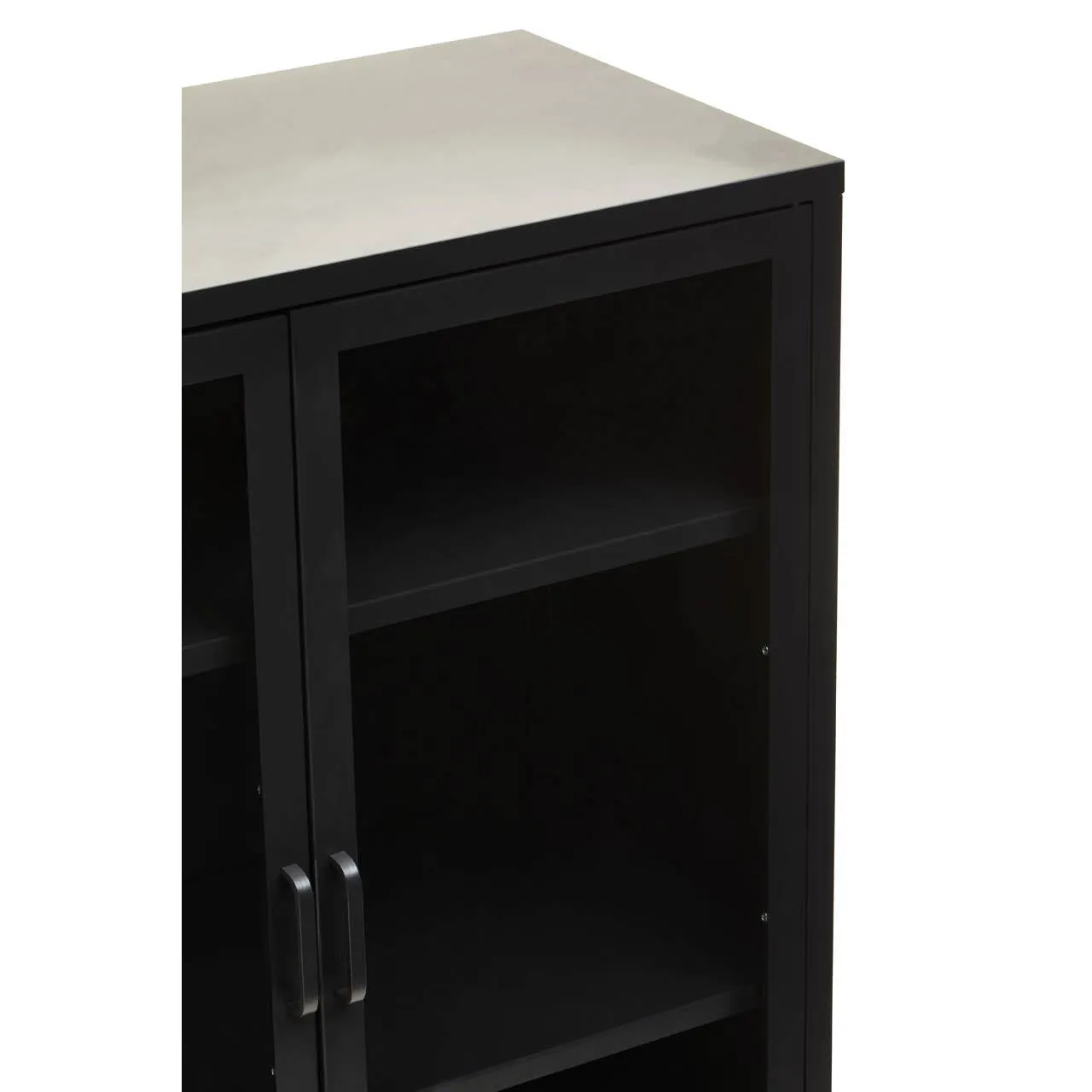 Acier Two Door Black Cabinet