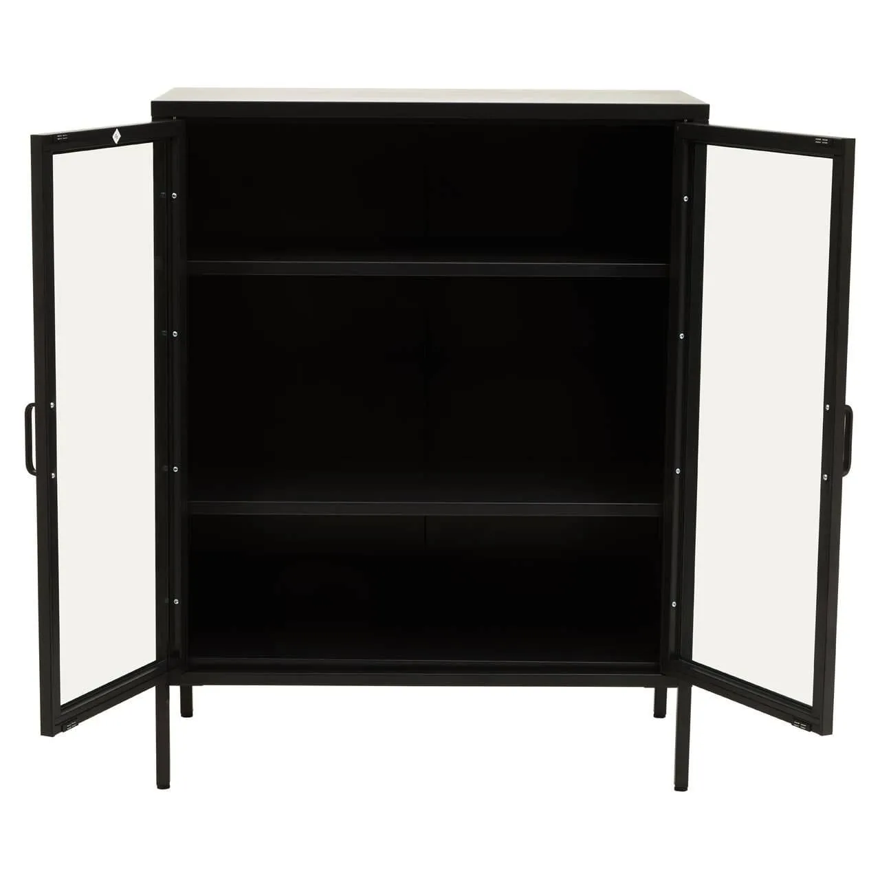 Acier Two Door Black Cabinet