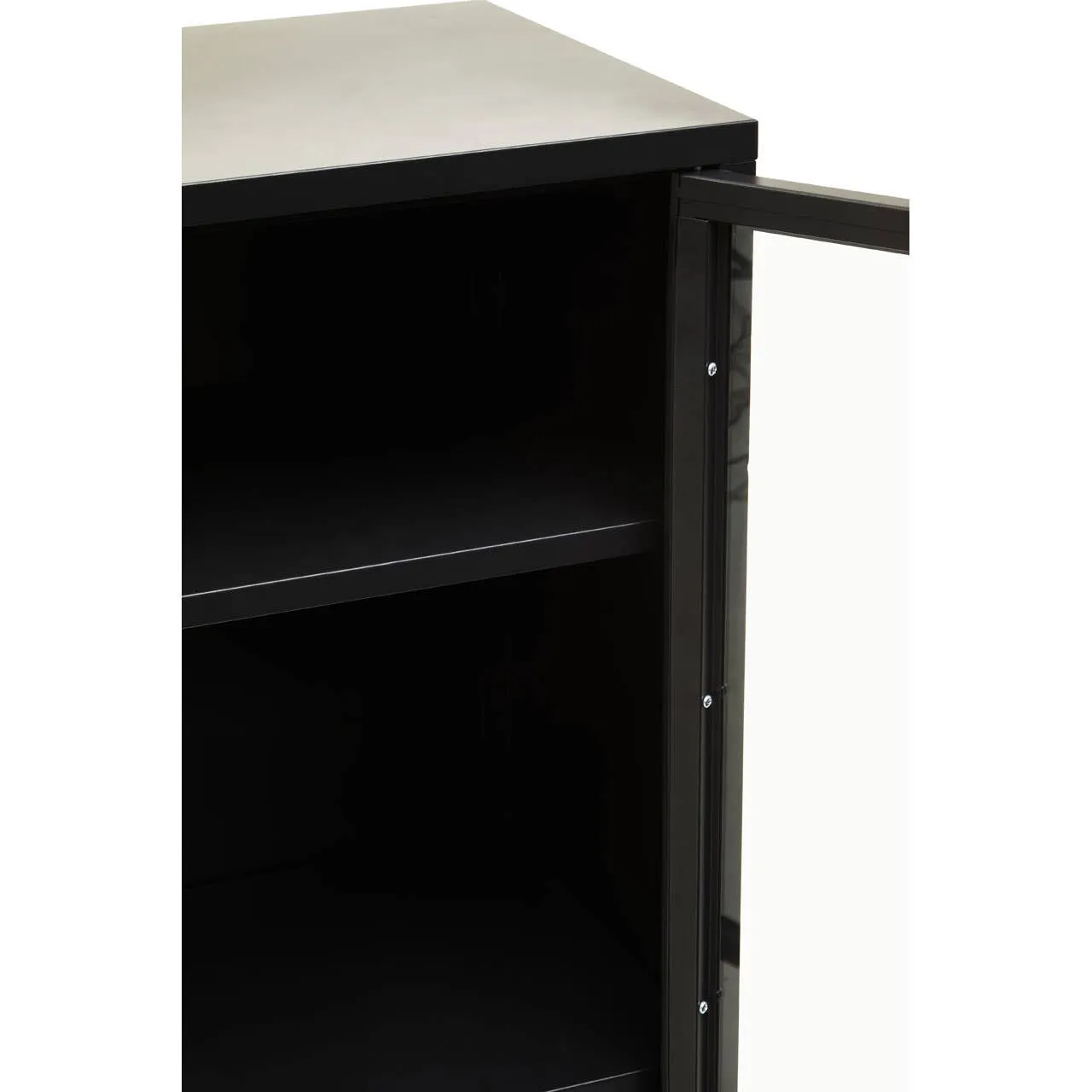 Acier Two Door Black Cabinet