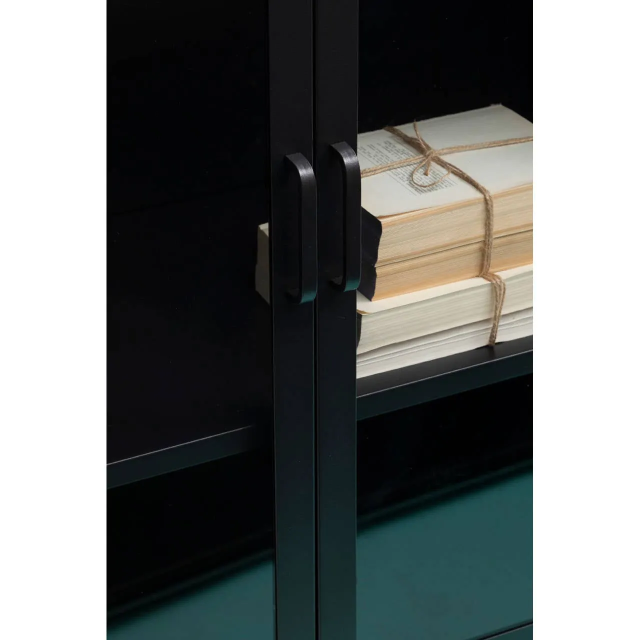 Acier Two Door Black Cabinet