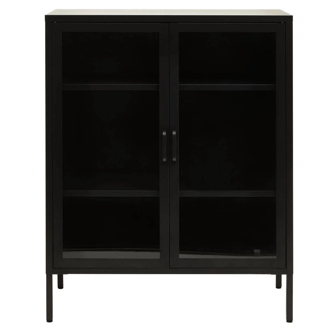 Acier Two Door Black Cabinet