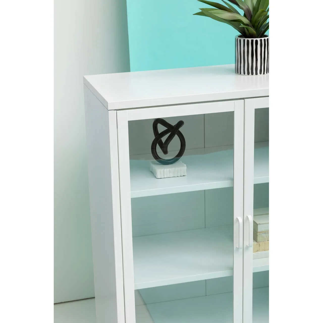 Acier Two Door White Cabinet