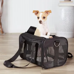 Amazon Basics Soft-Sided Mesh Pet Travel Carrier (Small Black)