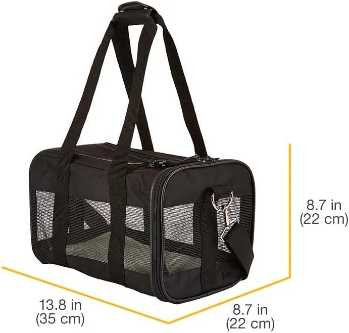 Amazon Basics Soft-Sided Mesh Pet Travel Carrier (Small Black)