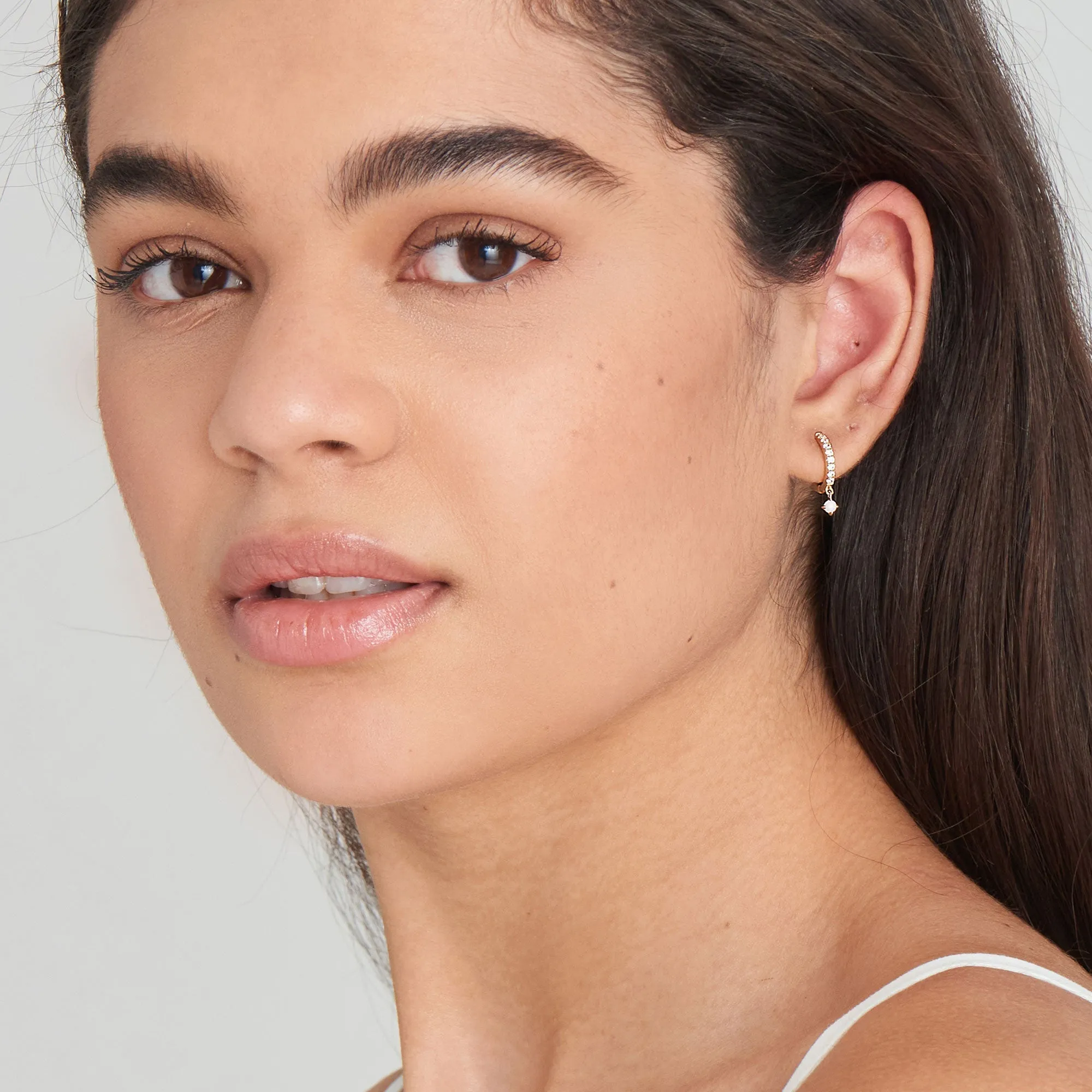 Ania Haie Gold Sparkle Kyoto Opal Drop Huggie Hoop Earrings