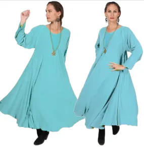 Aqua Dairi Fashions Juno Dress Moroccan Cotton Bias Cut Sml-6X