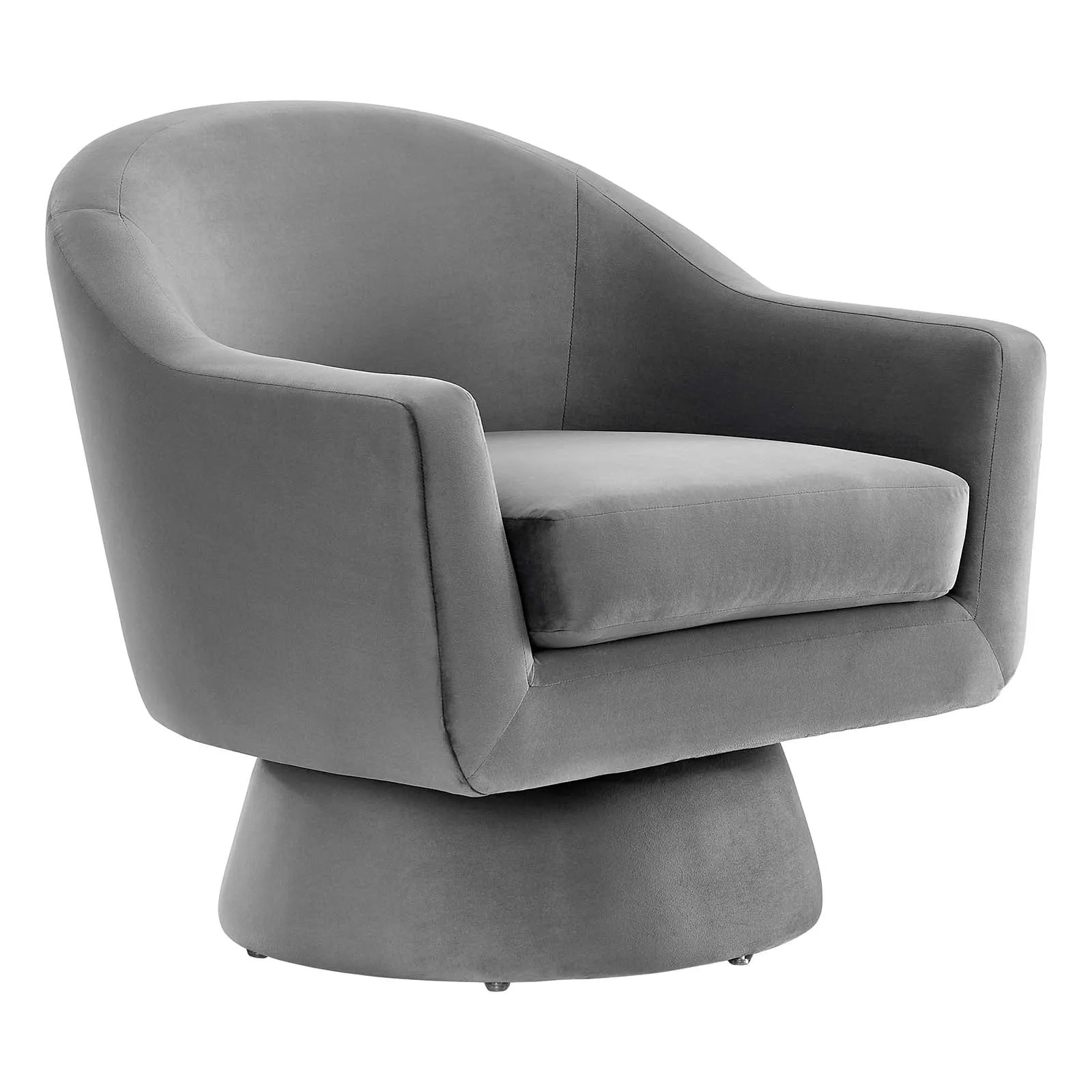 Astral Performance Velvet Fabric and Wood Swivel Chair By Modway - EEI-6360 - Gray