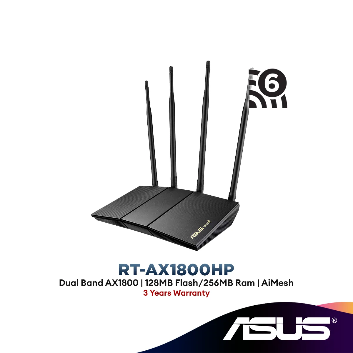 Asus RT-AX1800HP AX1800 Dual Band WiFi 6 with MU-MIMO