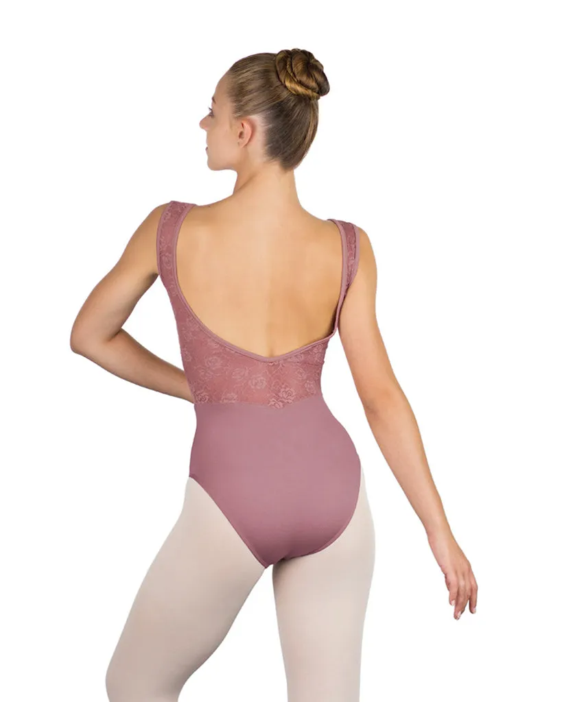 Ballet Rosa Inaya Pinch Seamed Front Lace Open Back Tank Leotard - Womens