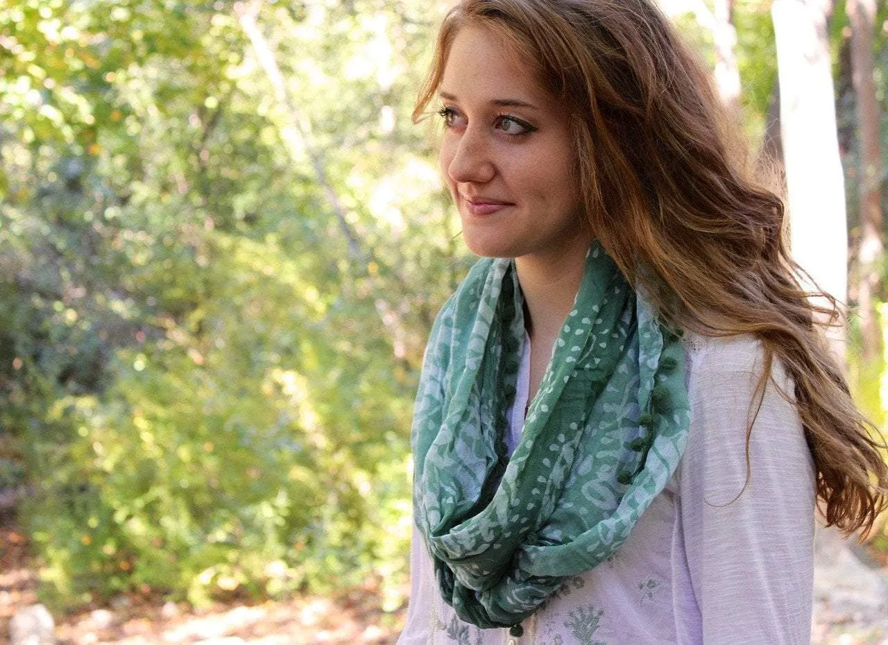 Batik Pom Infinity Scarves