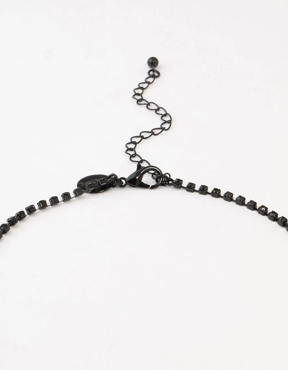 Black Coated Cup Chain Cascading Y-Necklace