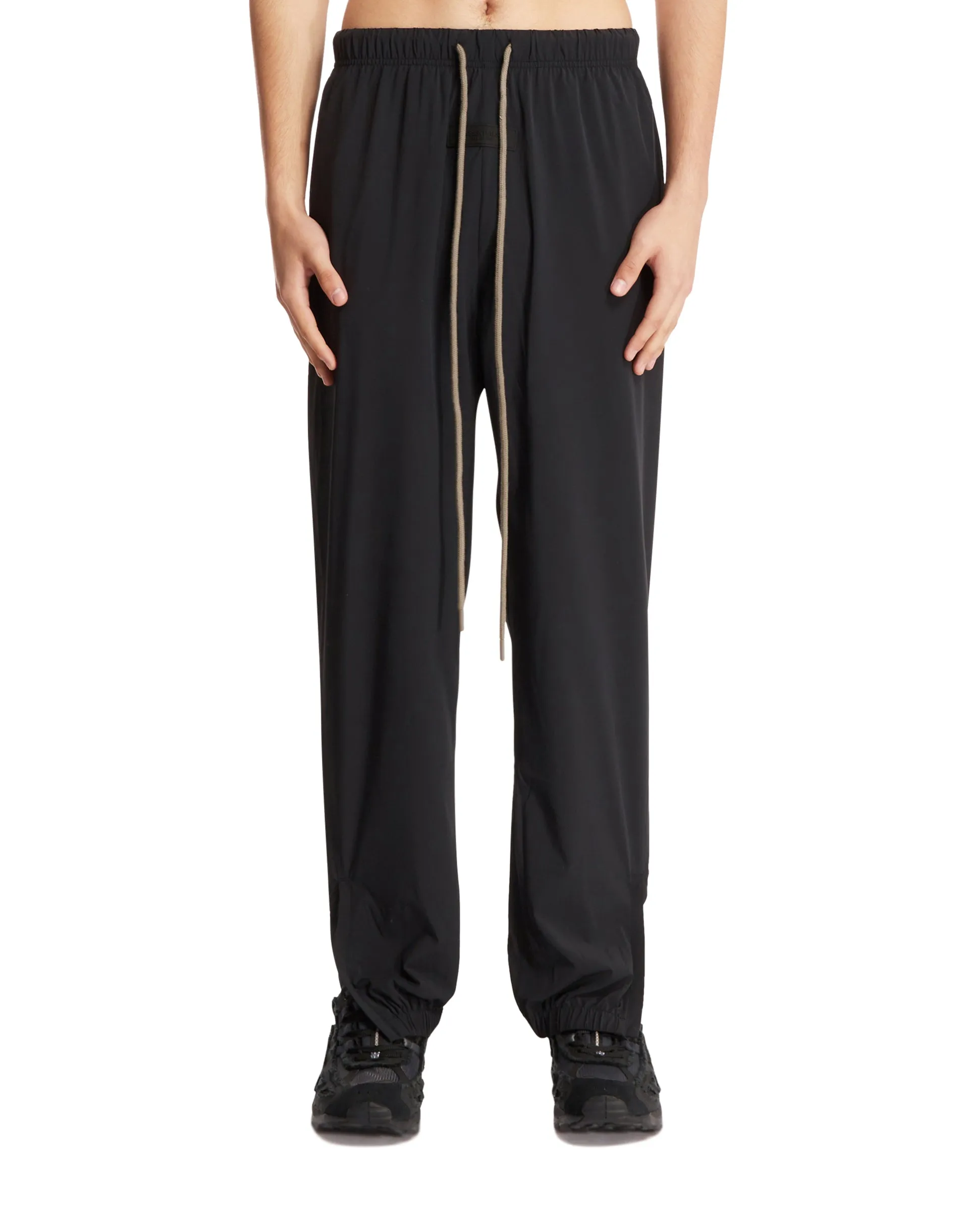 Black Nylon Track Pants