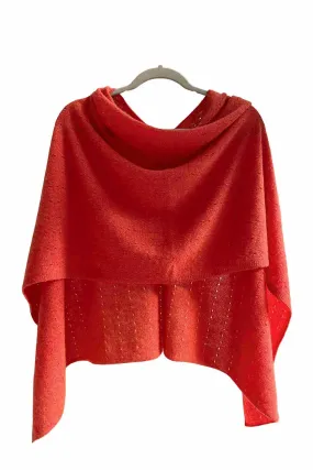 Burnt orange cashmere poncho Multiway