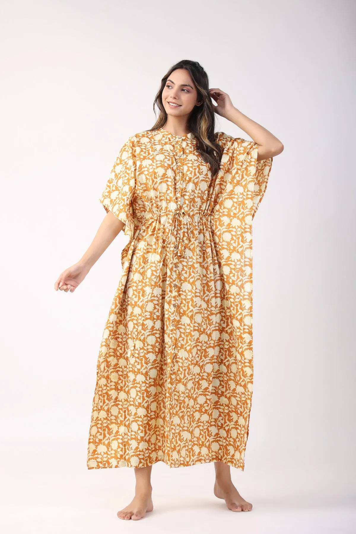 Buttercup Bliss Cotton Front Buttoned Kafatn