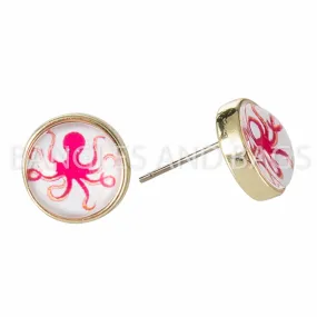 Cami Earrings Octopus - Pink and White