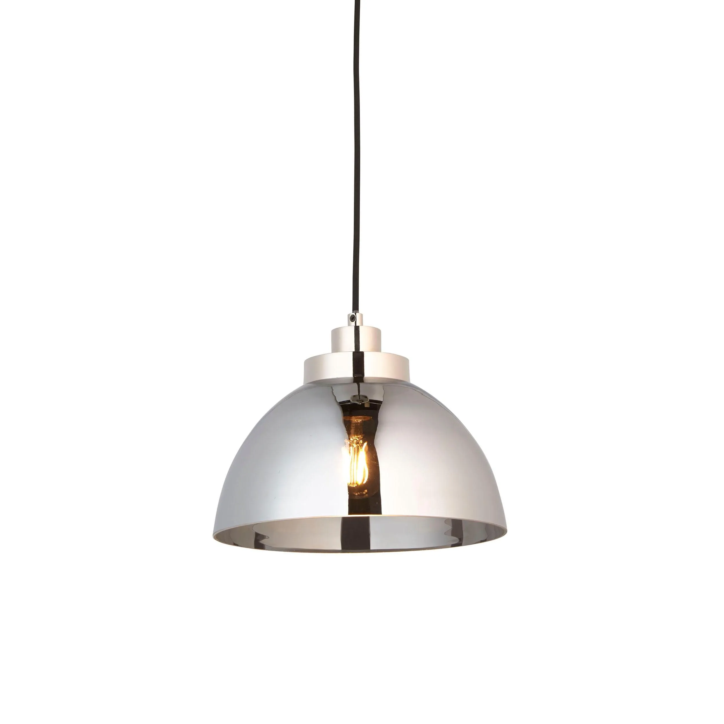 Caspa Nickel & Smoked Mirrored Glass Ceiling Pendant