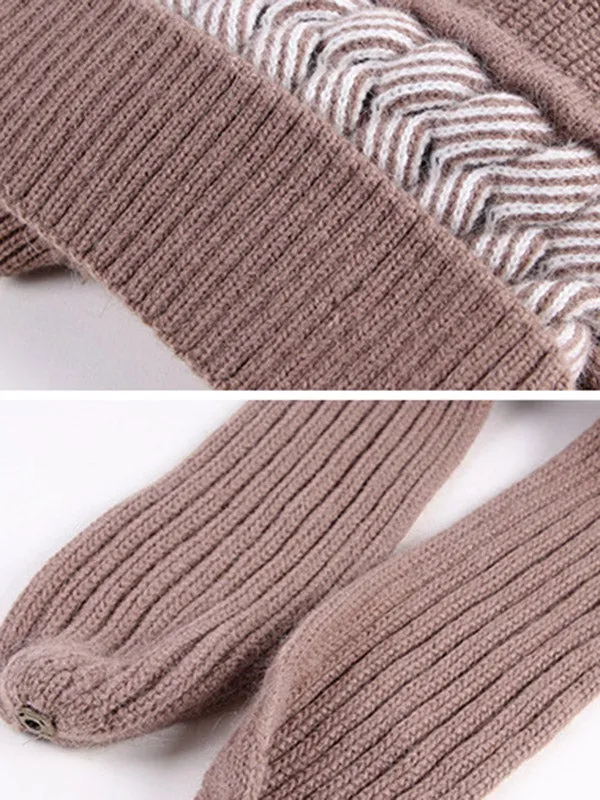 Casual Jacquard 7 Colors Scarf&Hat Set