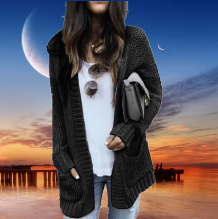 Casual Loose Comfy Chunky Open Knit Lantern Cardigan Sweater Knitwear