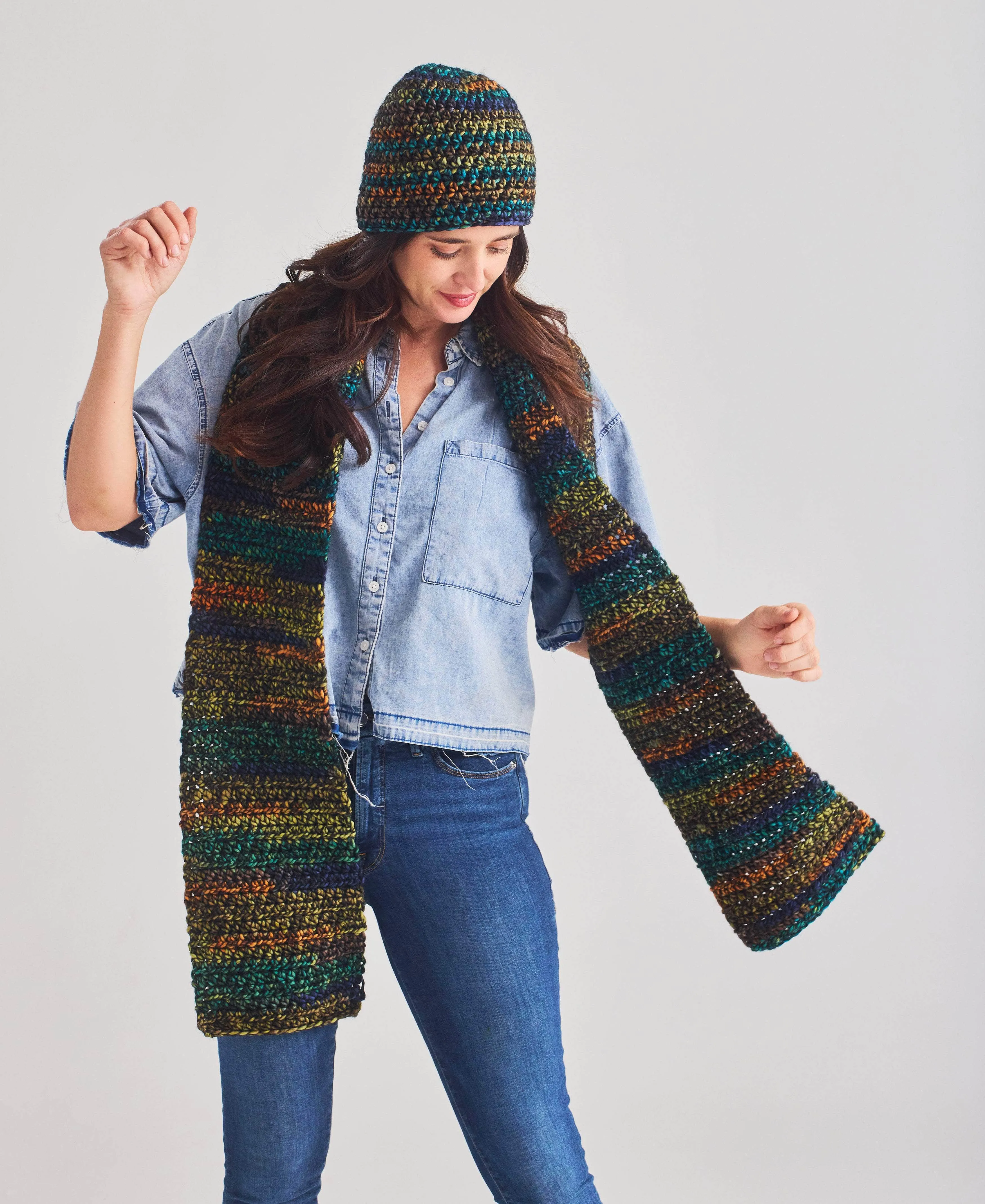 Citrus Grove Crochet Beanie and Scarf Set