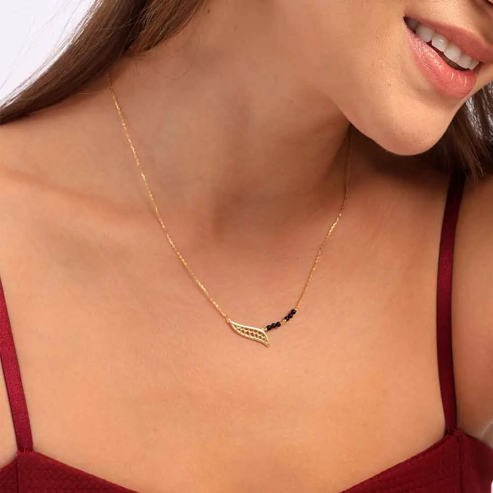 Classic Filigree Leaf Mangalsutra | 18k Gold Vermeil