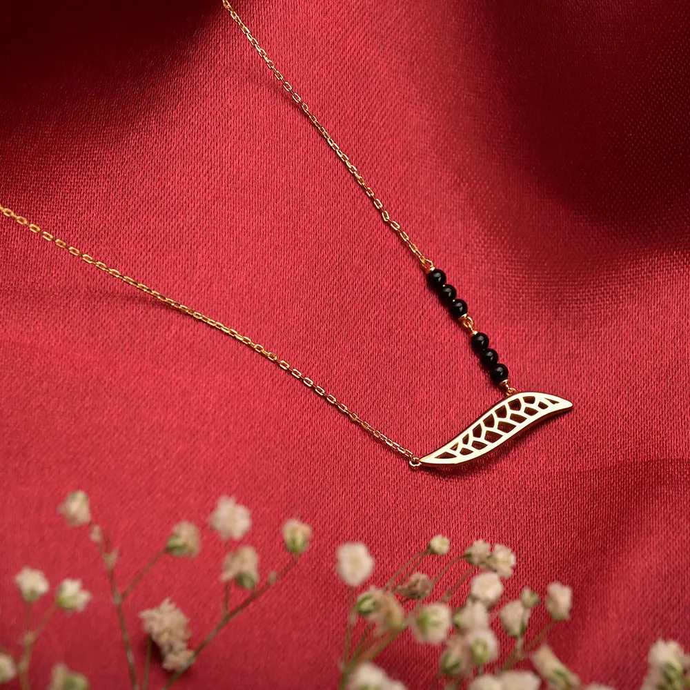 Classic Filigree Leaf Mangalsutra | 18k Gold Vermeil