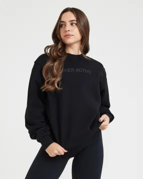 Classic Lounge Oversized Crew Neck | Black