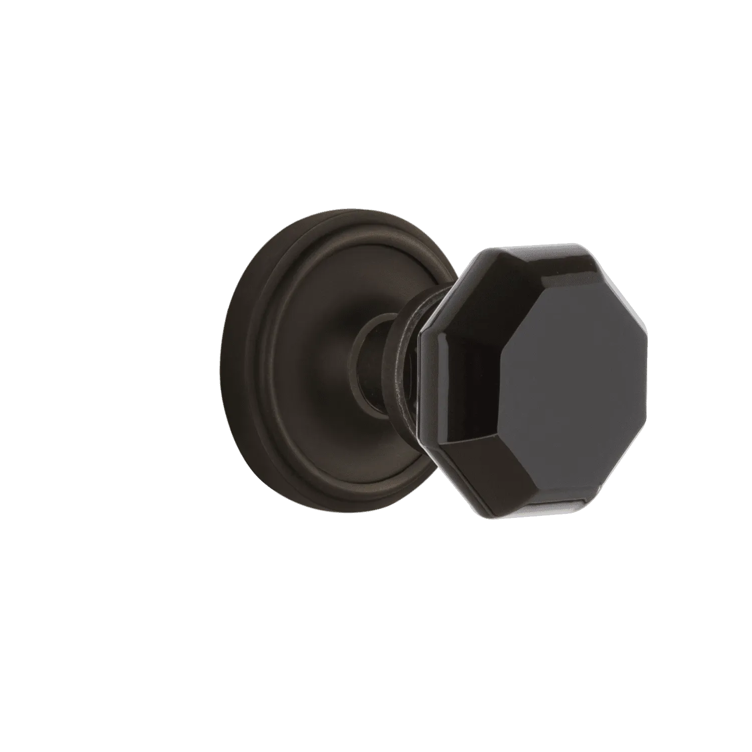 Classic Rosette with Black Waldorf Knob in Oil-Rubbed Bronze