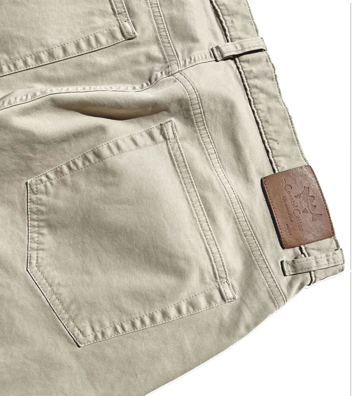 Coastal Cotton Khaki Stretch Twill Five Pocket Pants