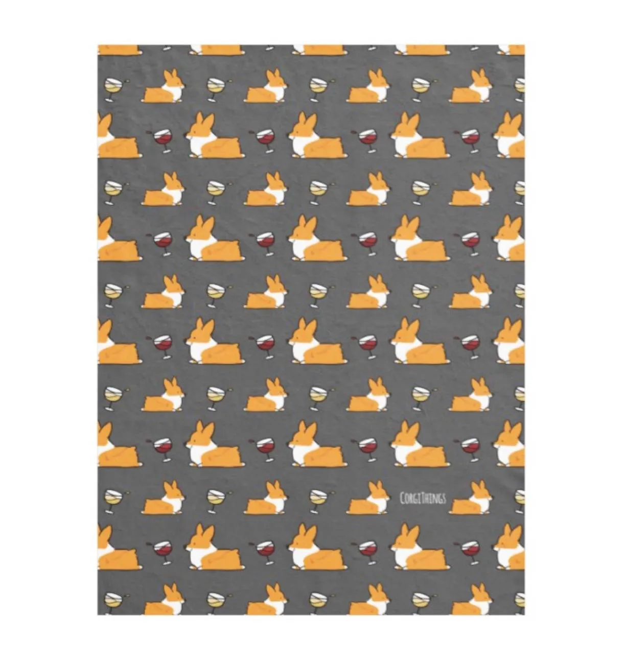 Corgis & Wine Fleece Blanket | 3 Sizes