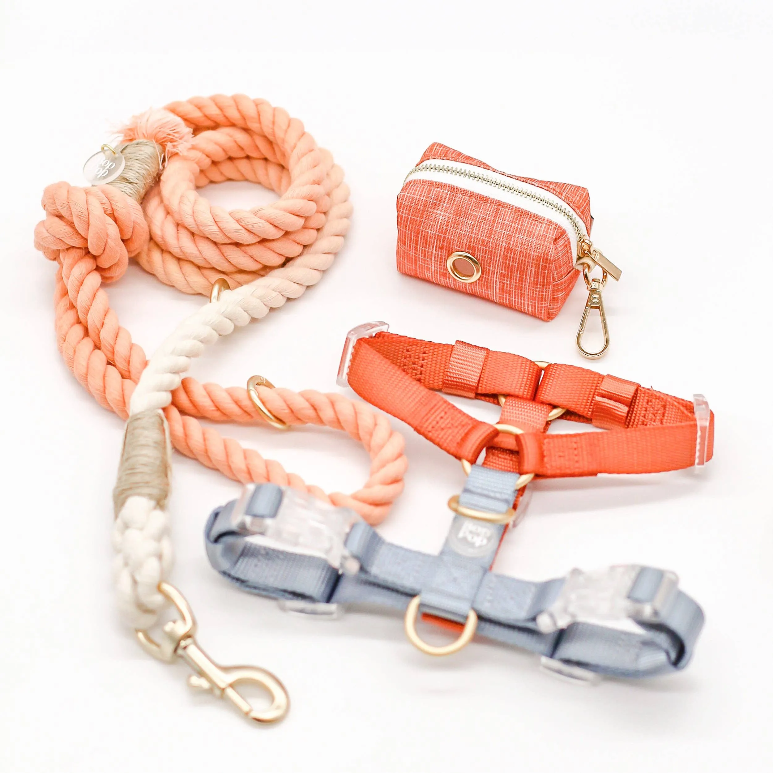 Cotton Rope Leash Ombre Pastel | Desert Orange