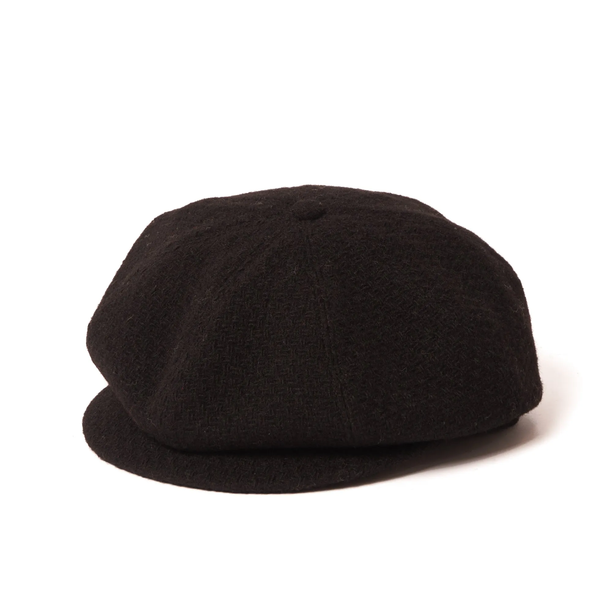 Crown Cap 1-235P Wool News Boy Cap - Black