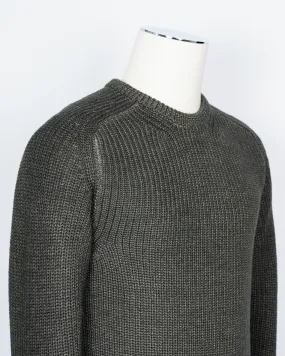 Drumohr Heavy Crew Neck Merino Wool Knit / Green