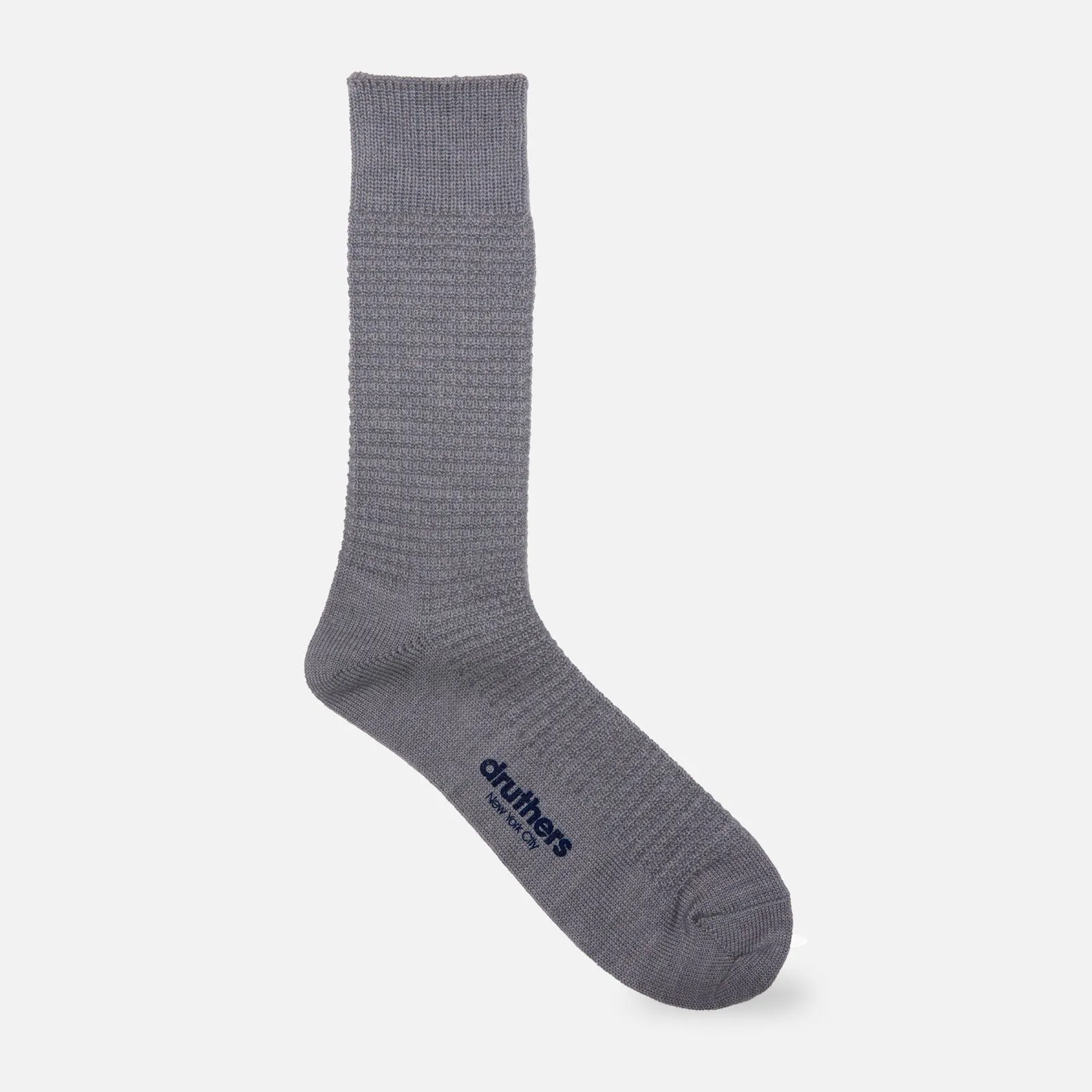 Druthers Heather Grey Merino Wool Waffle Sock