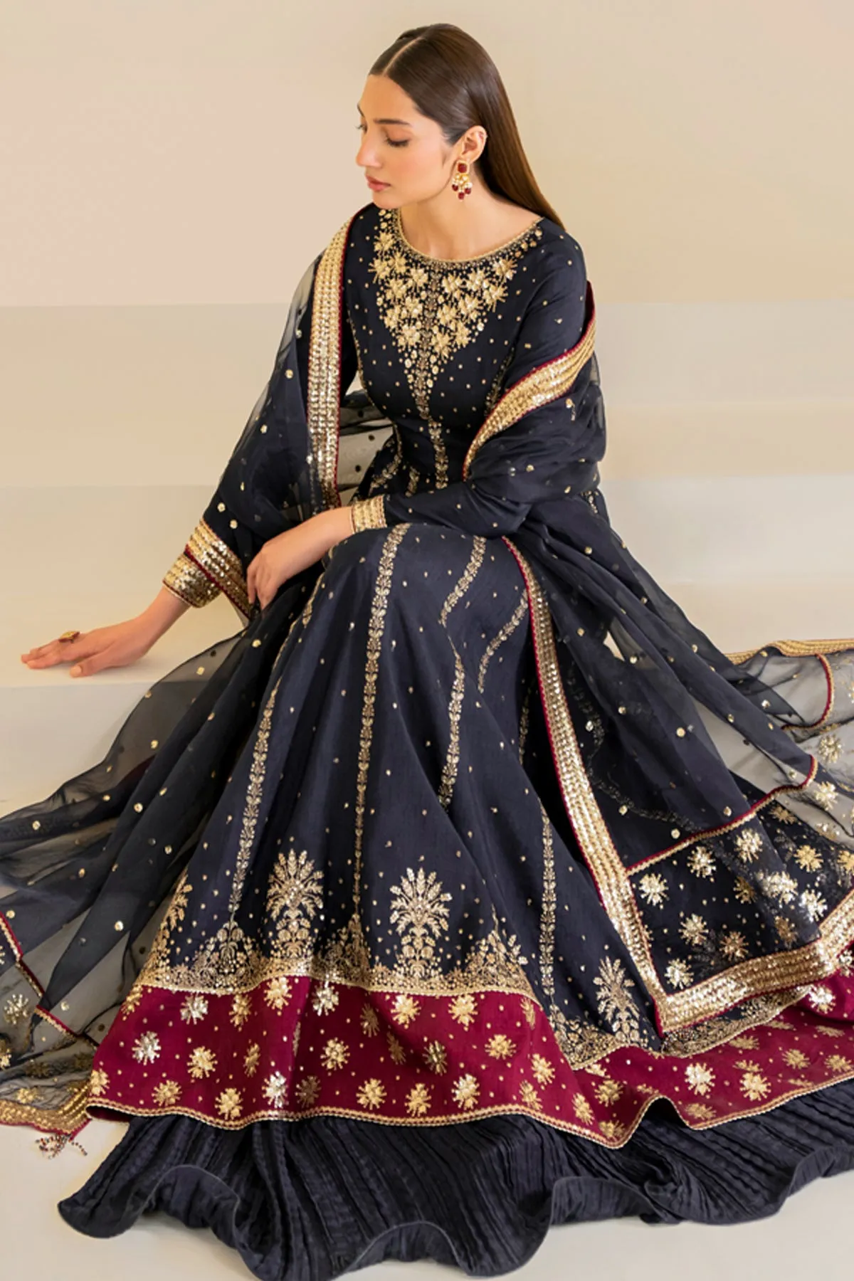 Embroidered Raw Silk UR-7019