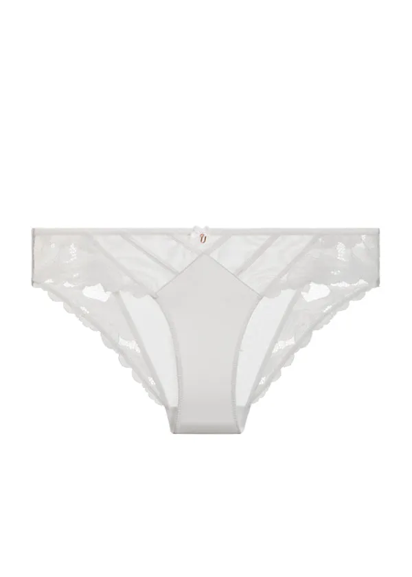 FLORA Plus Floral White Lace Brief Panties