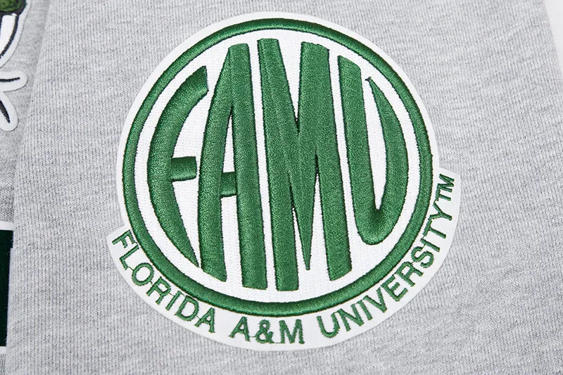 FLORIDA A&M UNIVERSITY CLASSIC MEN'S STACKED LOGO CREWNECK (HEATHER GRAY/BLACK)