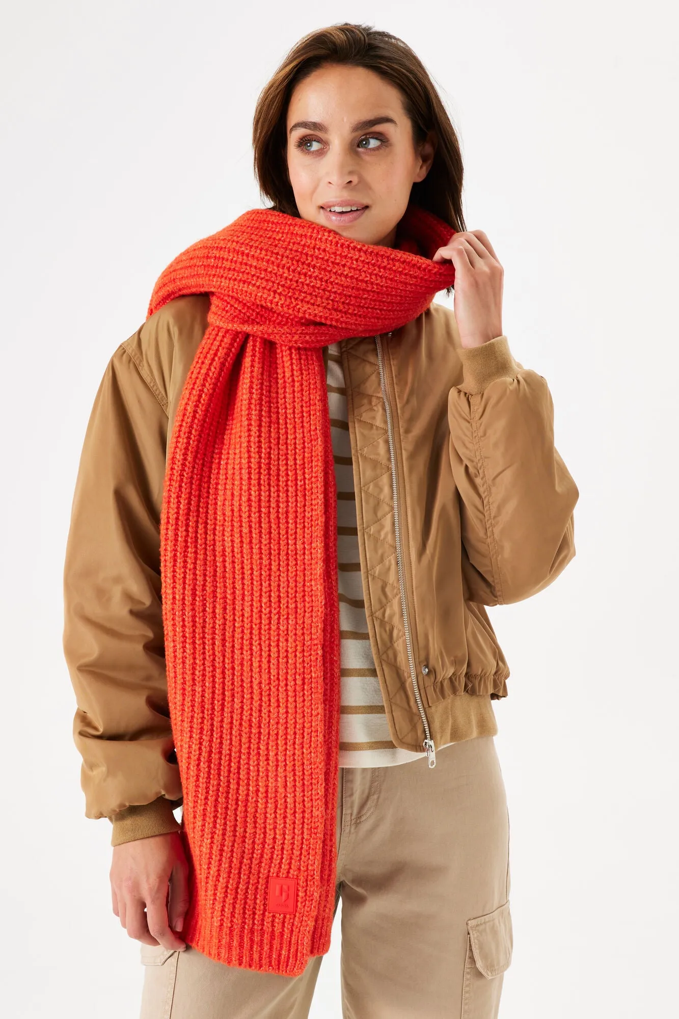 Garcia Orange Chunky Scarf Flame Scarlet