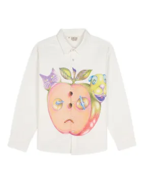 Gaspar Bad Apple Long Sleeve Button Up - White