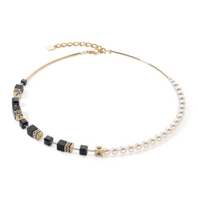 GeoCUBE® Precious Fusion Pearls necklace black-gold