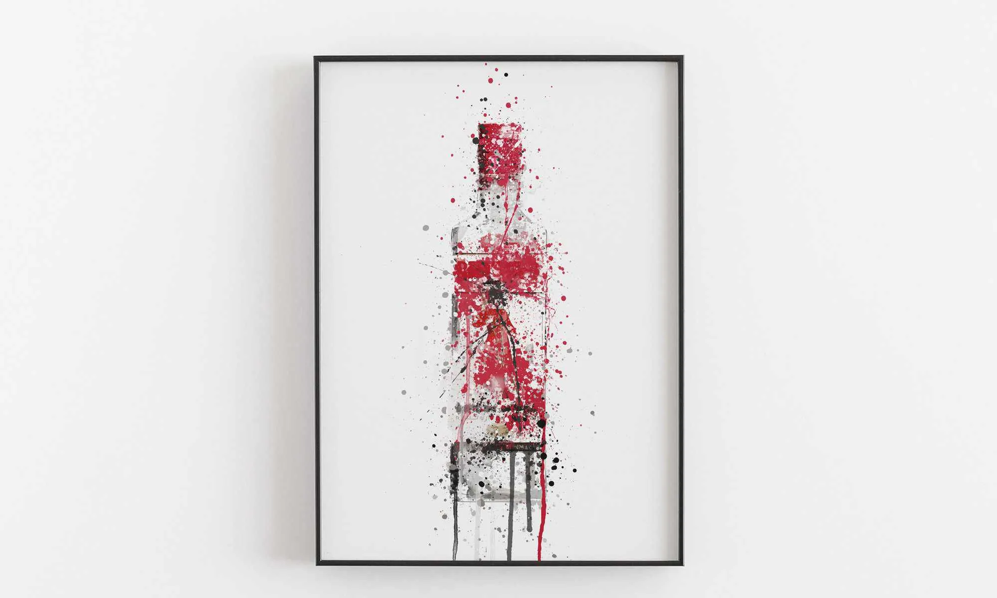 Gin Bottle Wall Art Print 'Ruby'