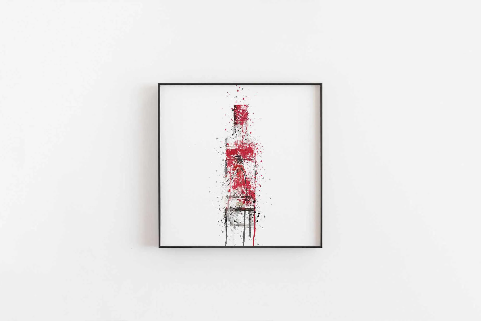 Gin Bottle Wall Art Print 'Ruby'