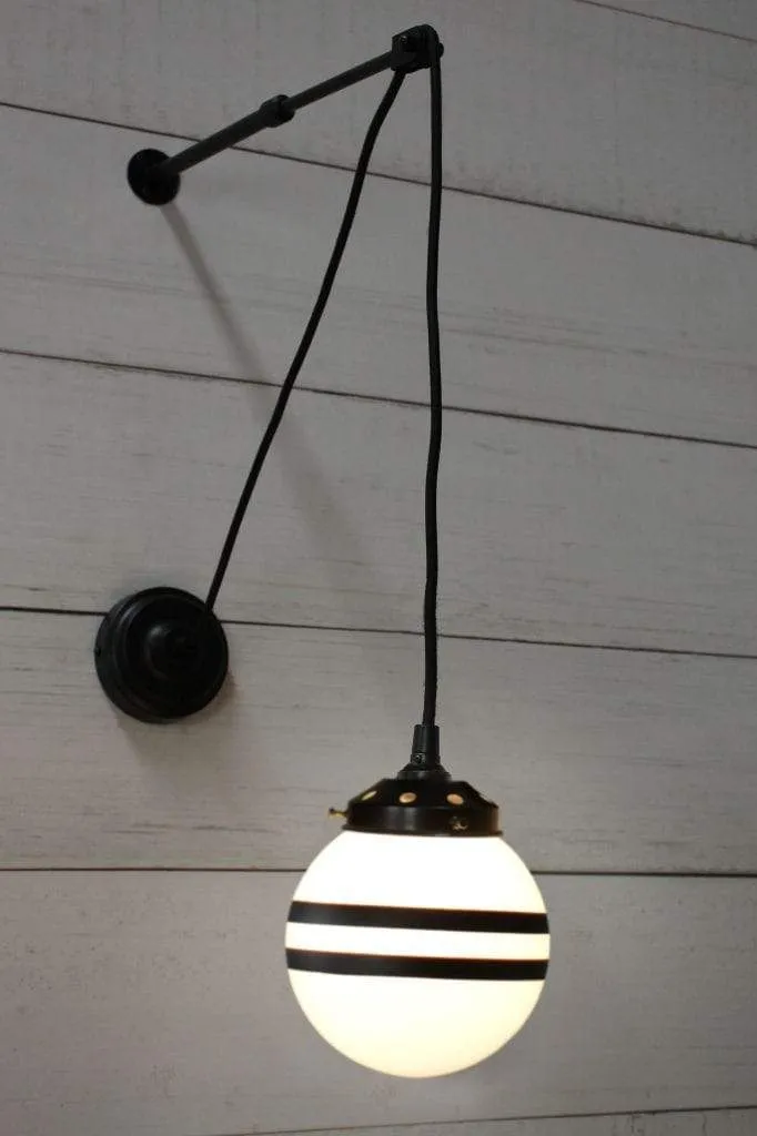 Glass Ball Pulley Wall Light