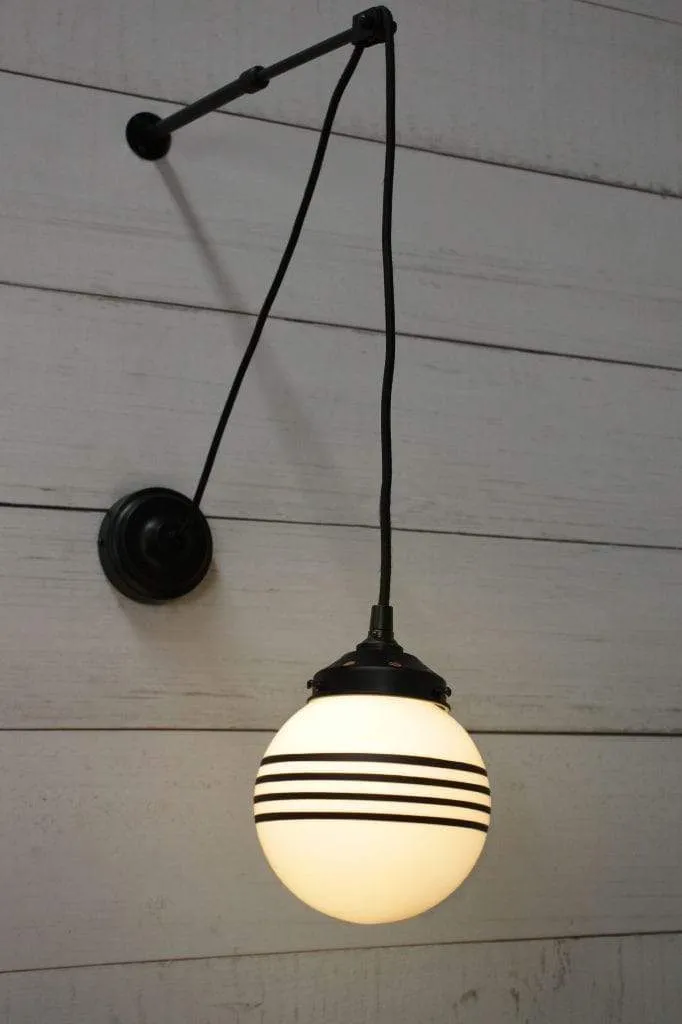 Glass Ball Pulley Wall Light