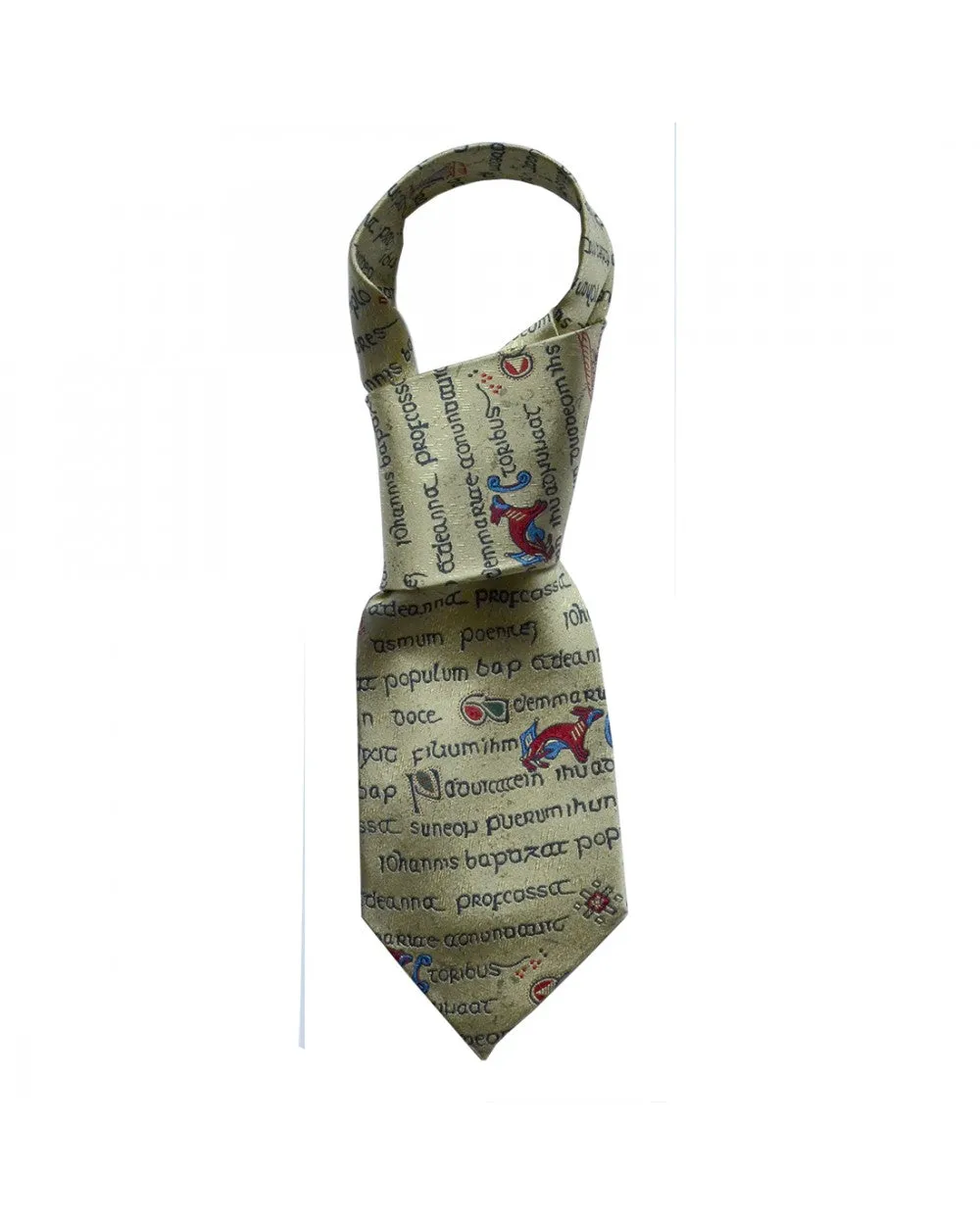 Gold Book of Kells Manuscript Silk Tie