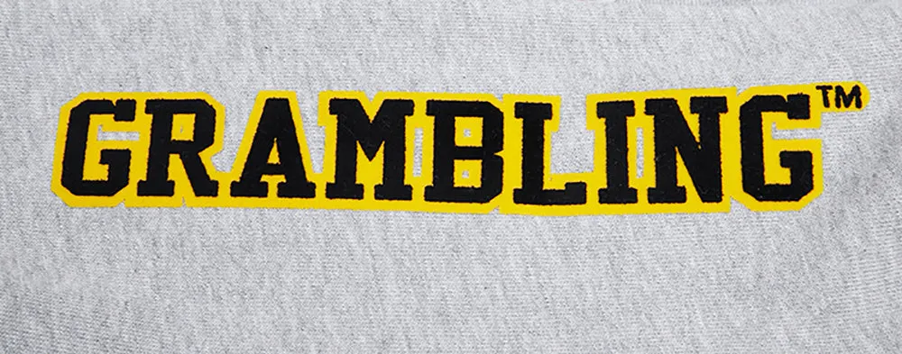 GRAMBLING STATE UNIVERSITY CLASSIC MEN'S STACKED LOGO CREWNECK (HEATHER GRAY/BLACK)